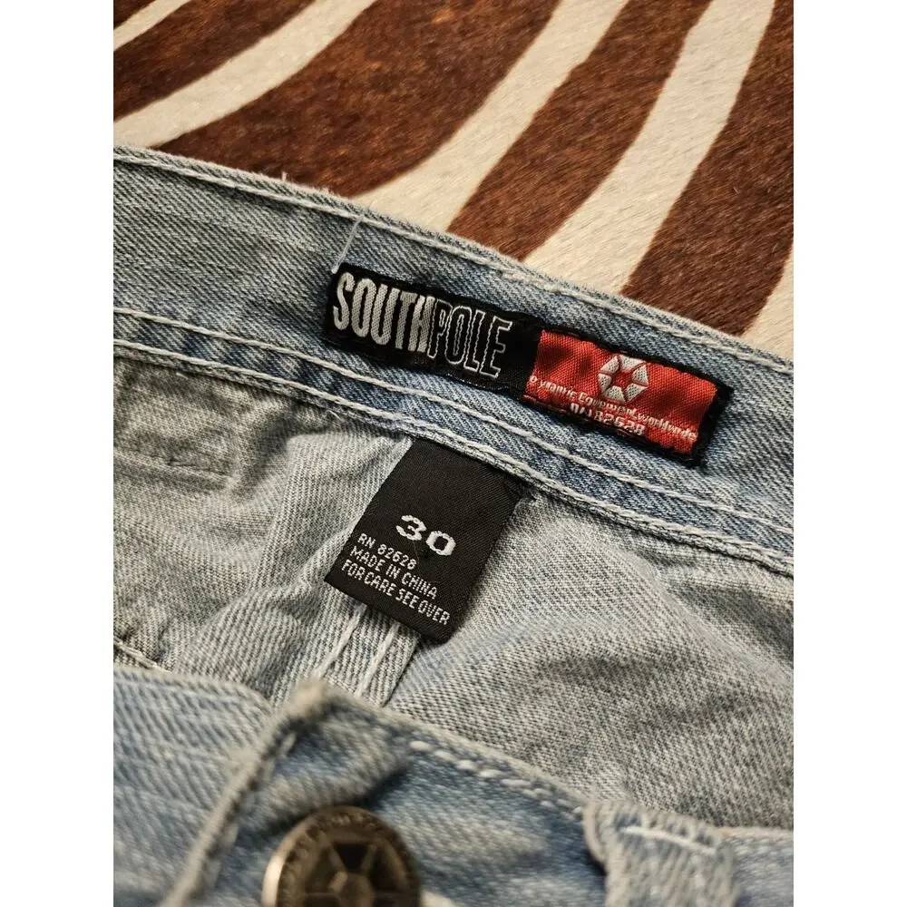 Vintage Y2K Southpole Men's Light Wash Jeans Size 30x30 Embroidered
